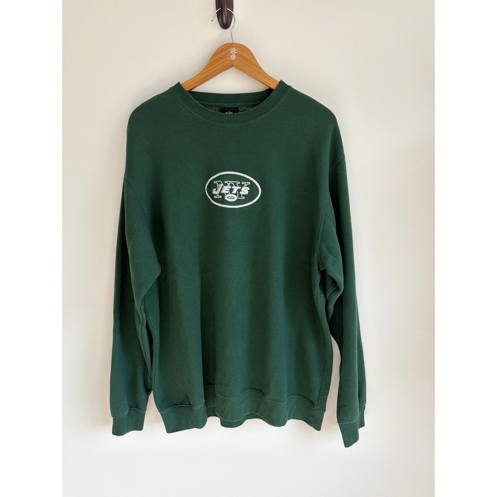 NFL Team Apparel New York Jets Green Cotton Sporty Embroidered Sweatshirt XL